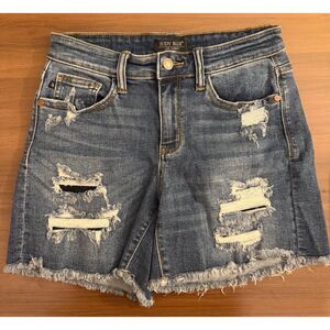 Judy Blue Shorts Mid Rise Distressed Denim Women's Size Small